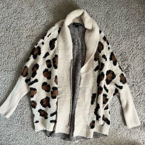 Boston proper leopard cardigan